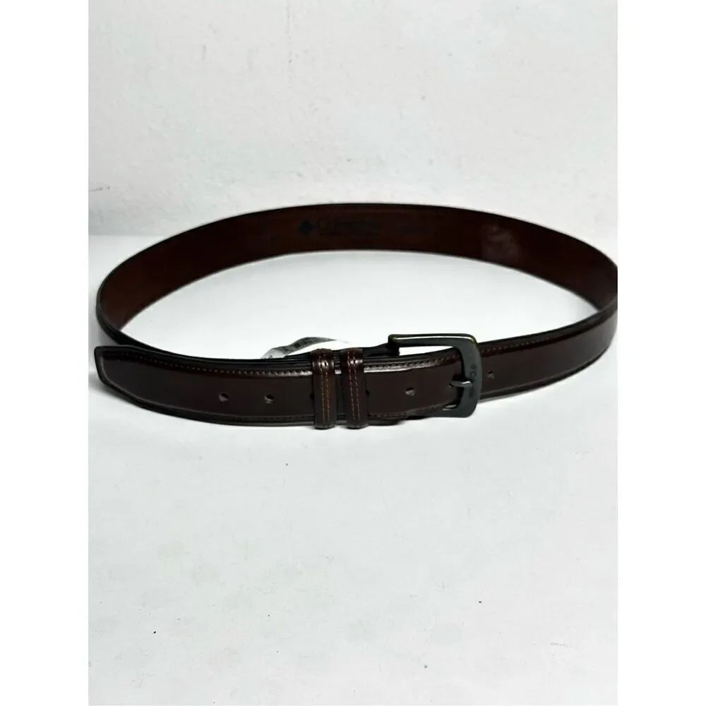 Columbia Men's Double Loop Leather Belt Single Prong Buckle Size L